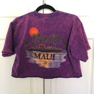 Vintage Maui Hawaii Purple Cut Crop T Shirt Size M